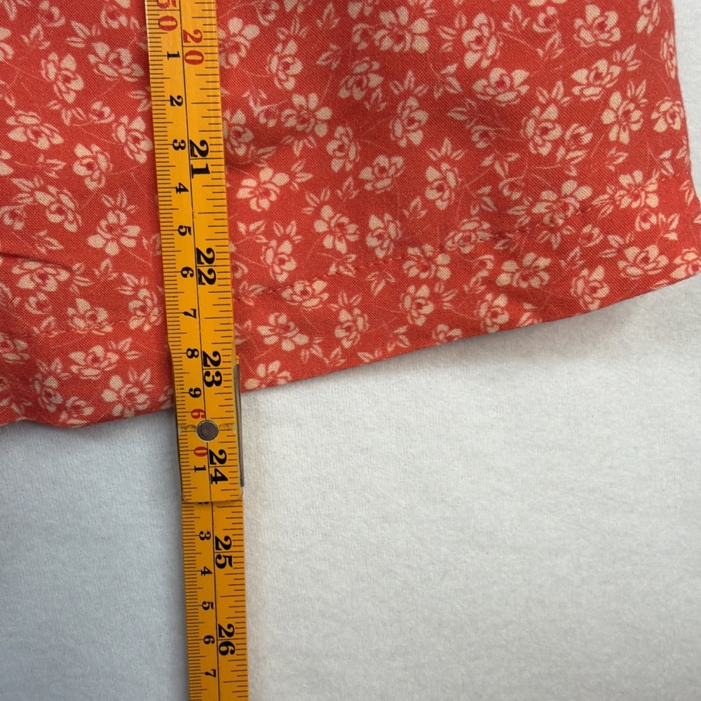 Lulu's Women's Floral Romper Medium Orange Rayon Button Front Sleeveless Boho - Picture 10 of 11